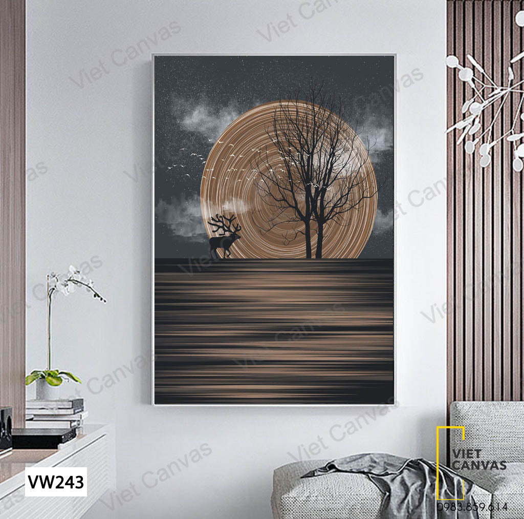 Tranh Chú Hươu Trong Trời Đêm - VW243