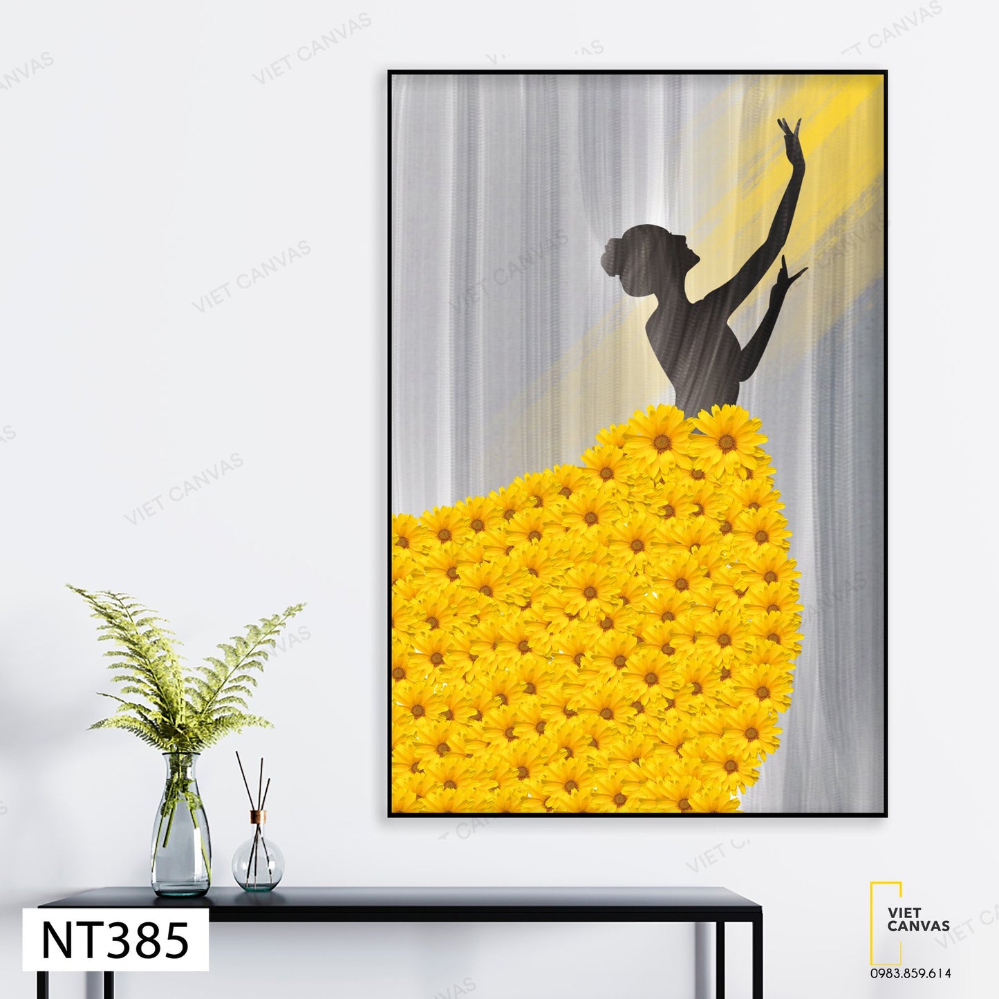 Tranh Cô Gái Váy Hoa - NT385