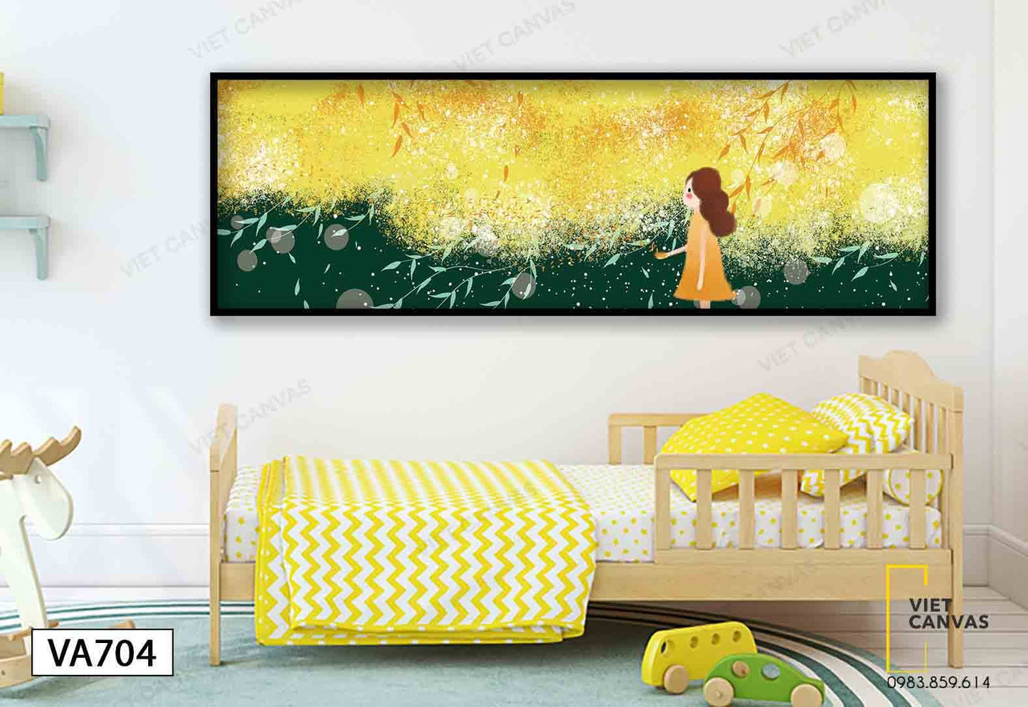 Tranh Cô Gái Nhỏ Trong Rừng Cây Vàng - VA704