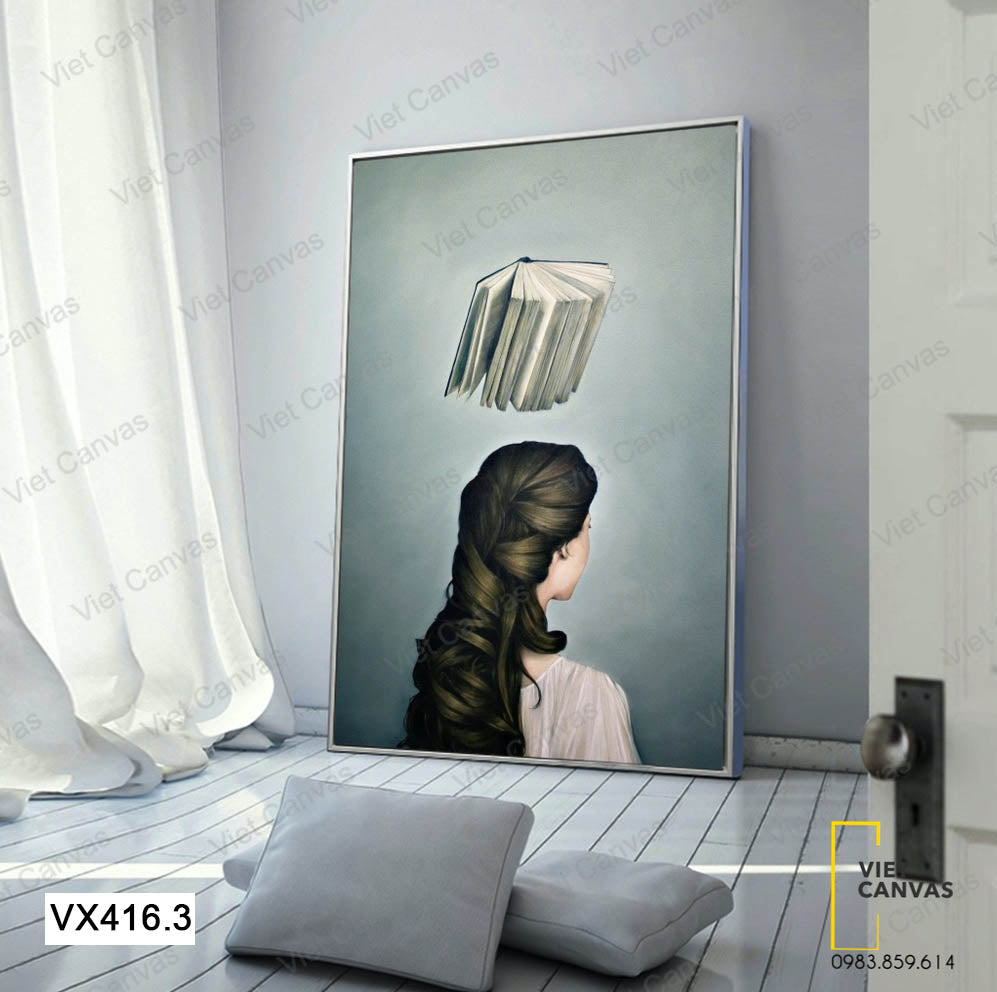 Tranh Cô Gái Và Sách - VX416.3