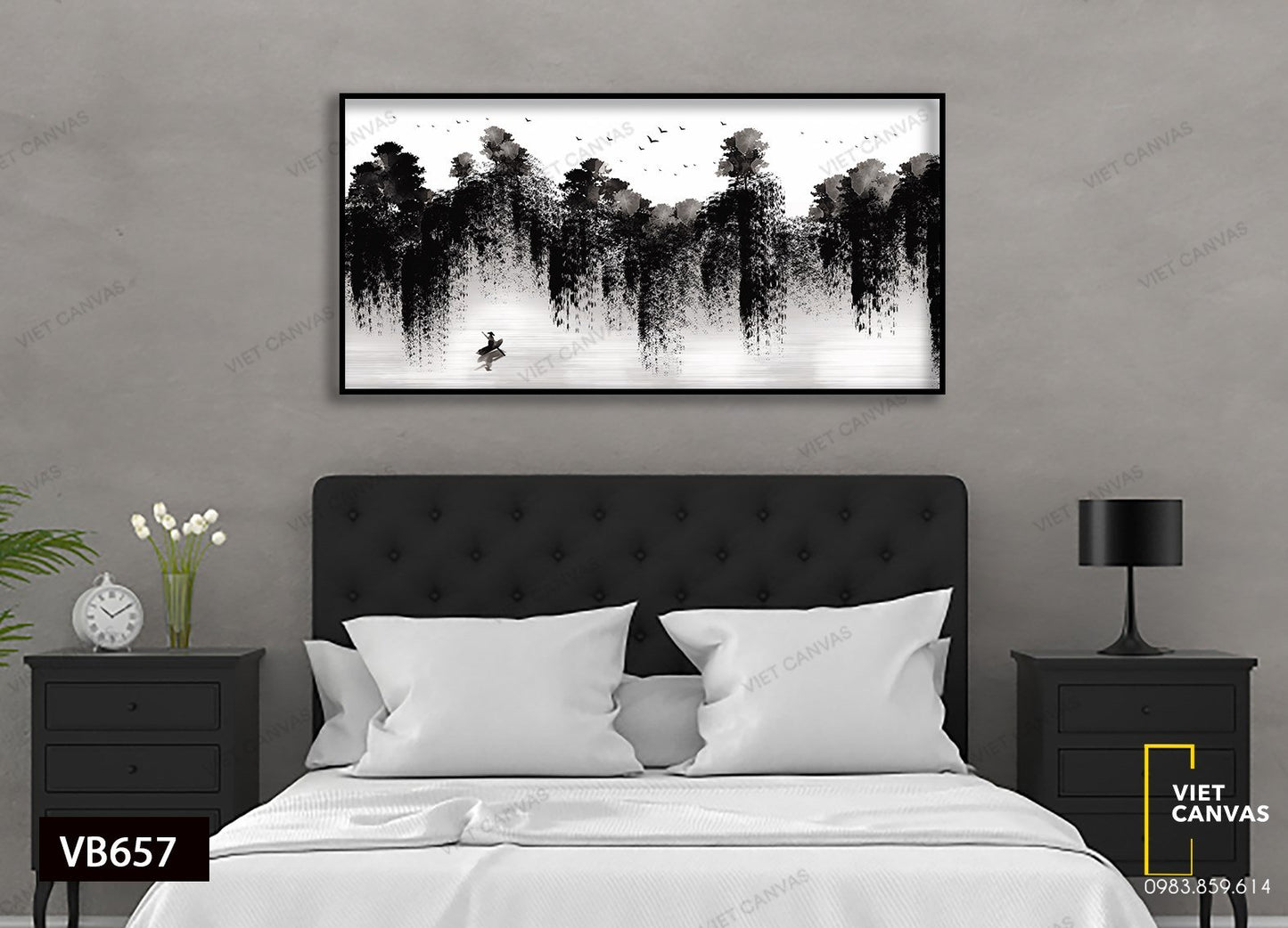 Tranh Con Đò Dưới Chân Đồi - VB657