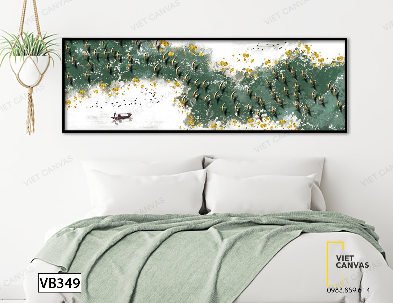Tranh Đàn Chim Lượn Theo Dòng Sông - VB349