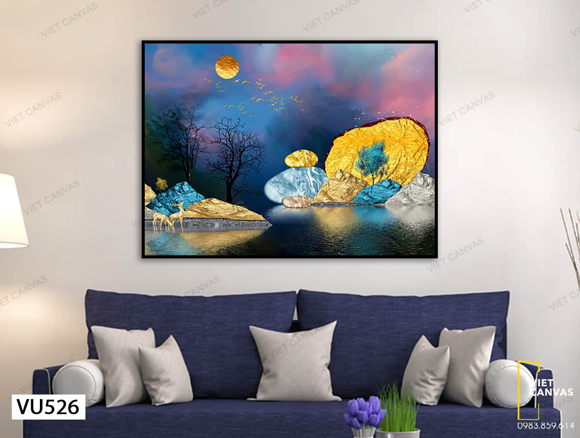 Tranh Con Suối Và Đồi Núi - VU526