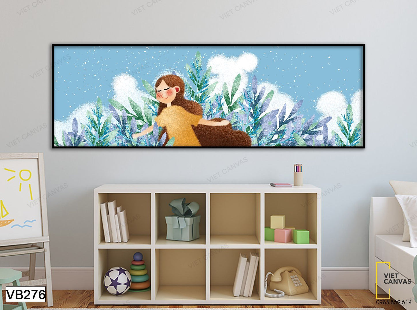 Tranh Cô Bé Giữa Cánh Đồng Hoa - VB276