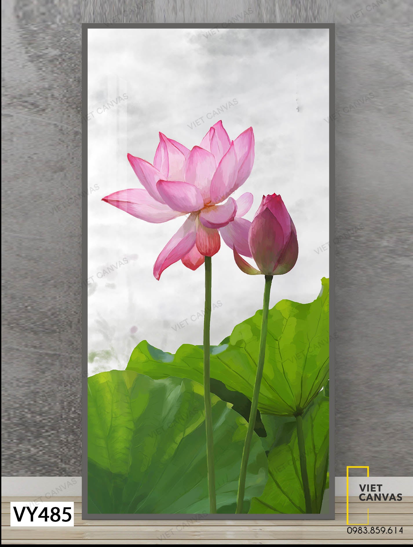 Tranh Hoa Sen Hồng Nhẹ Nhàng - VY485