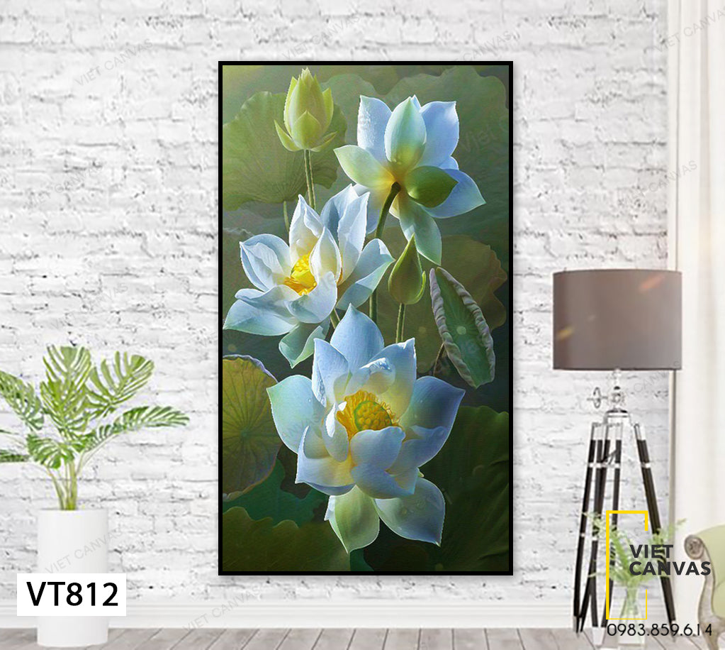Tranh Hoa Sen Trắng - VT812
