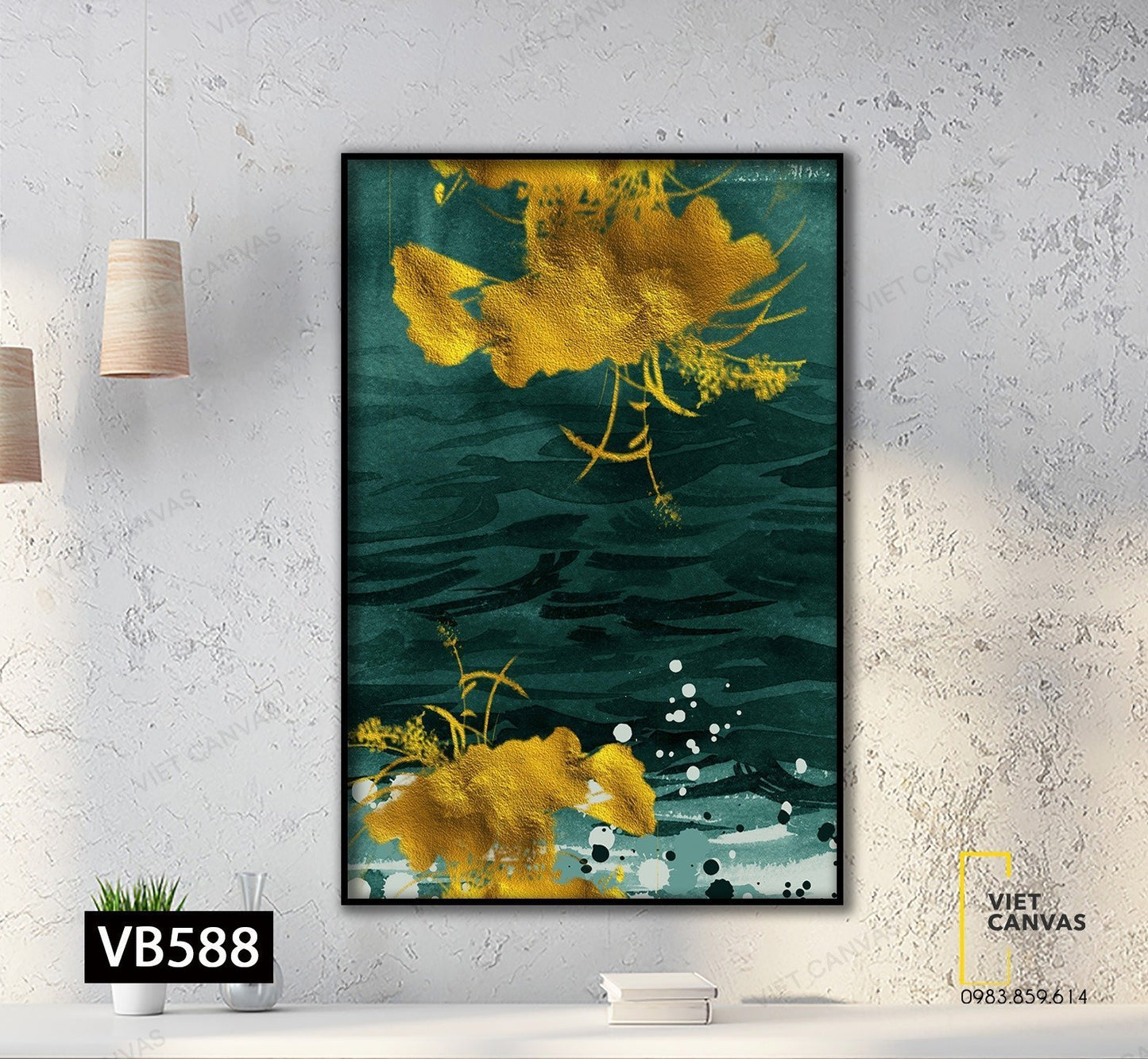 Tranh Hoa Vàng Soi Bóng Phong Cách Sang Trọng - VB588