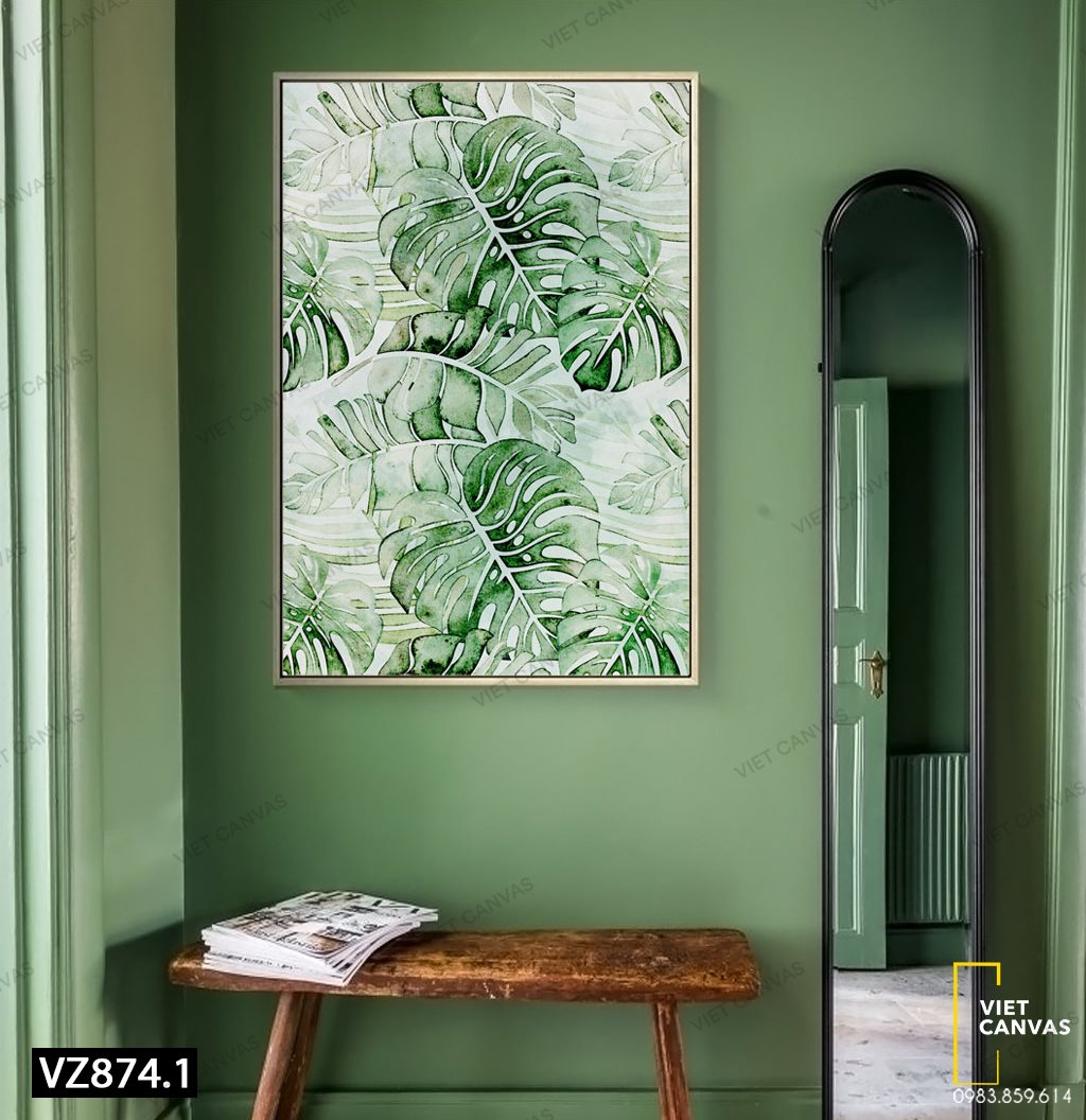 Tranh Lá Xanh Kiểu Cách Đơn Giản - VZ874.1