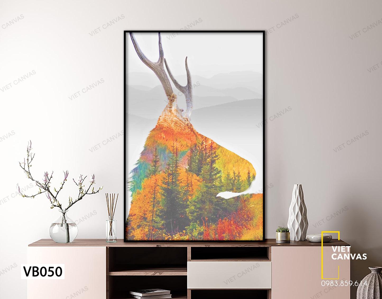 Tranh Chú Hươu Khắc Họa Độc Đáo - VB050