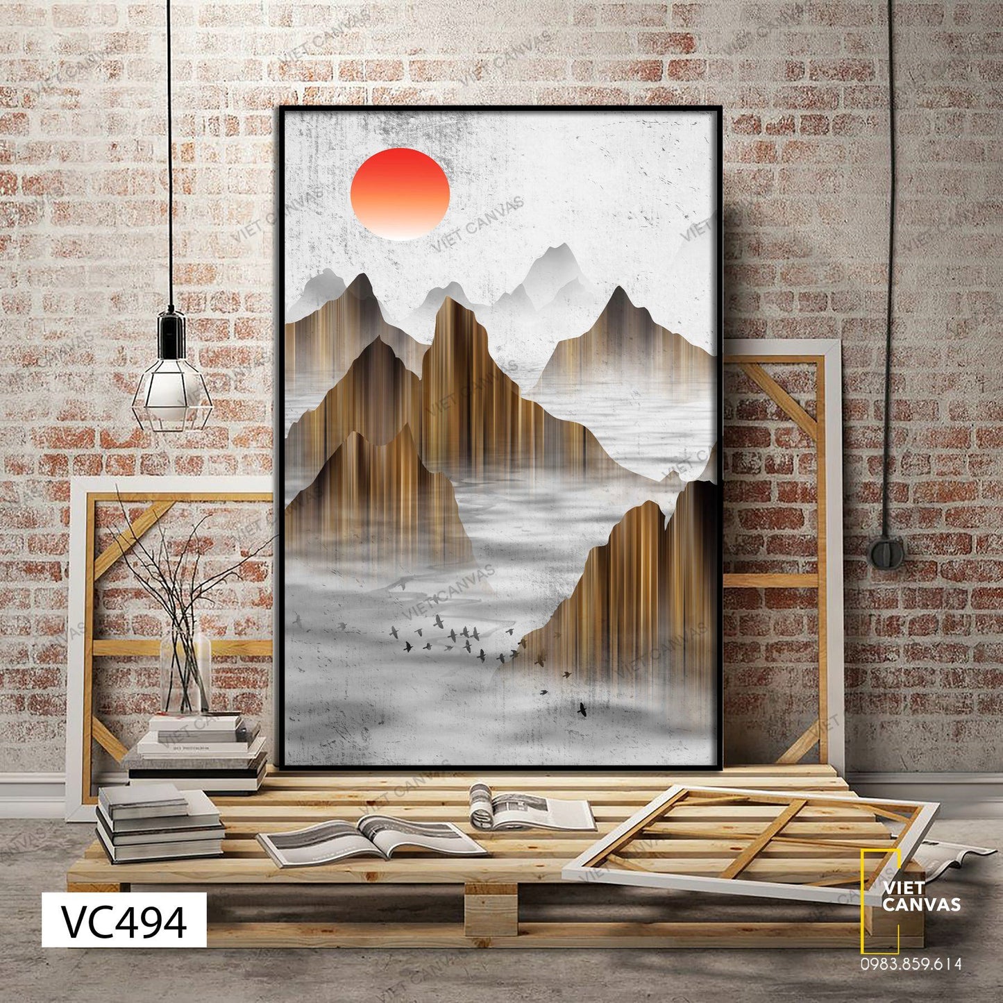 Tranh Mặt Trời Hoàng Hôn - VC494