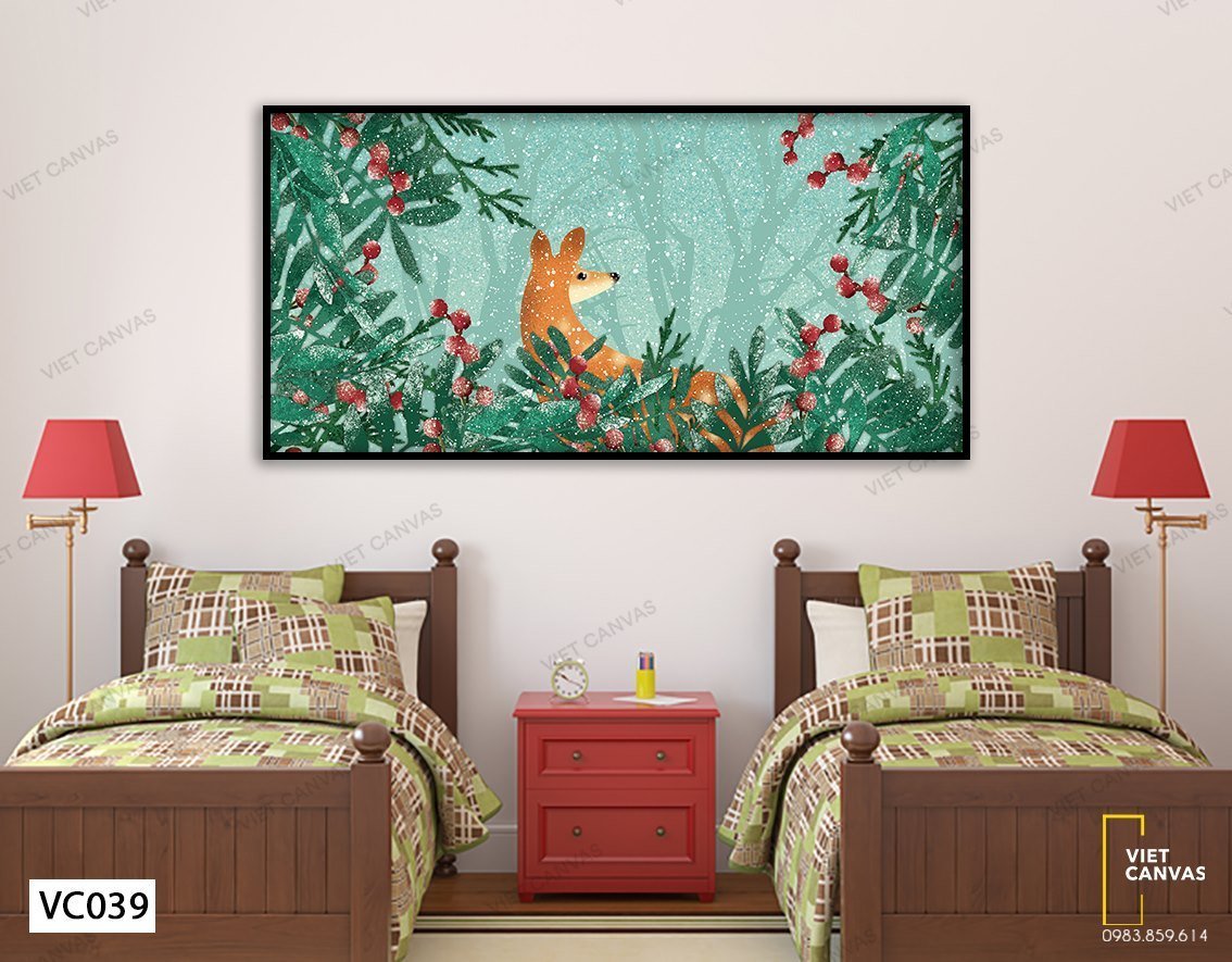 Tranh Nai Con Ngơ Ngác Trong Rừng Đông - VC039