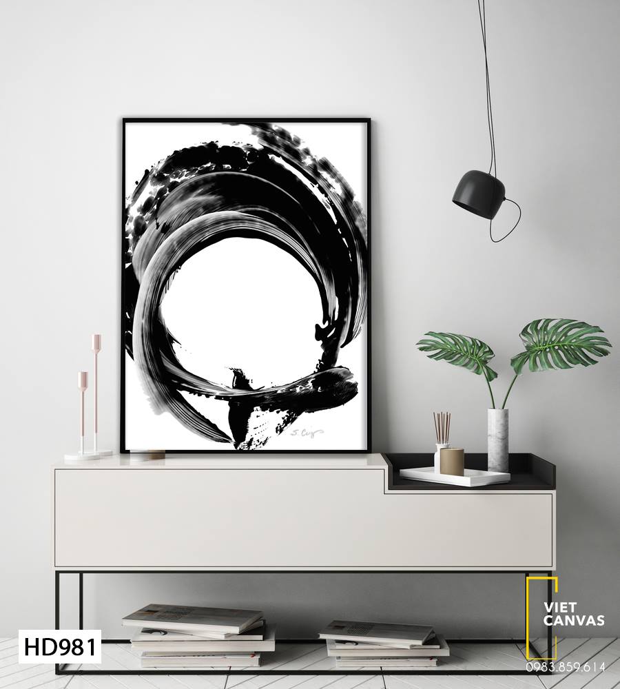 Tranh Trừu Tượng Trắng Đen - HD981