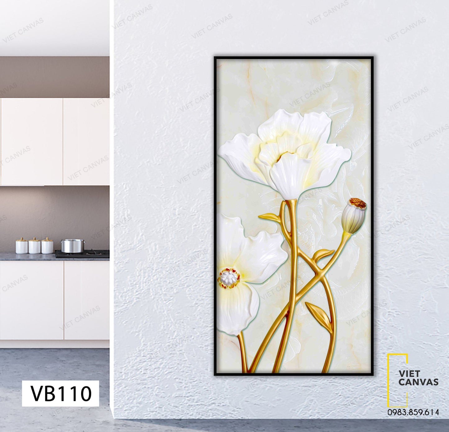 Tranh Nhánh Hoa Trắng Tinh Khôi - VB110