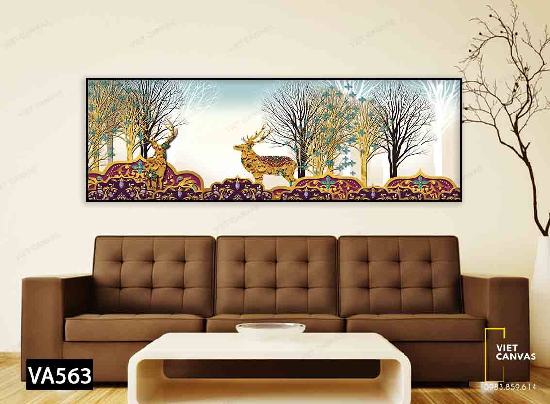 Tranh Những Chú Nai Mùa Hoa Nở - VA563