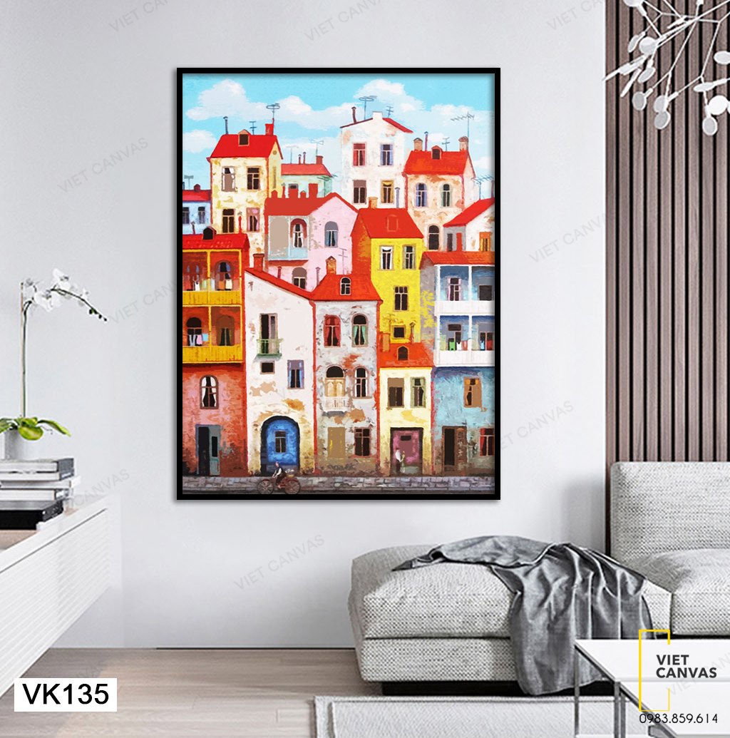 Tranh Những Ngôi Nhà Cao Tầng Đầy Màu Sắc - VK135