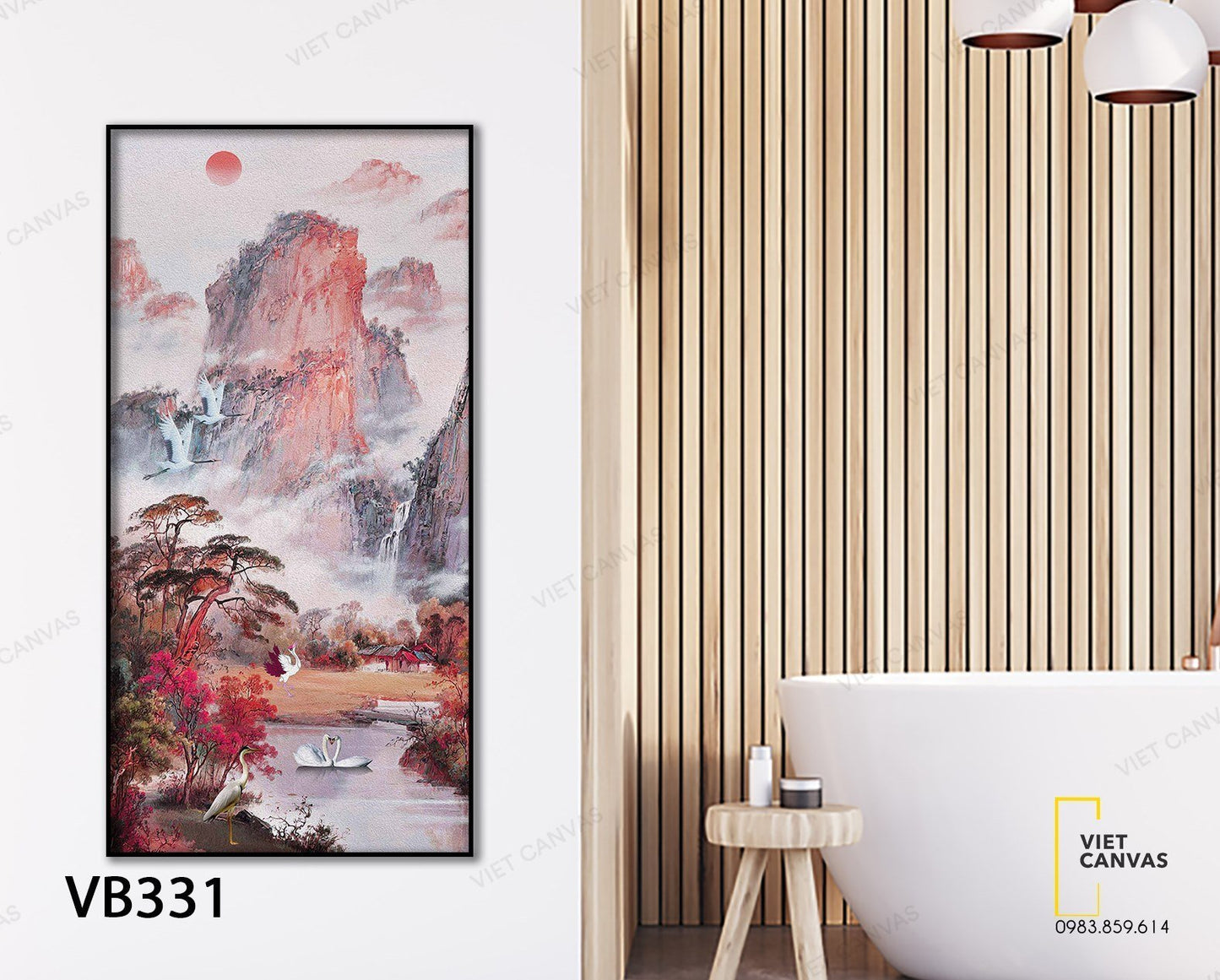 Tranh Phong Cảnh Hữu Tình Màu Hồng - VB331