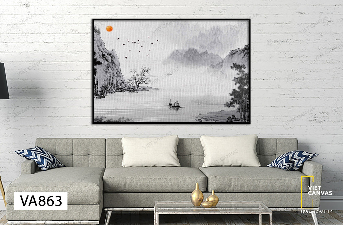 Tranh Sơn Thủy Trắng Đen - VA863