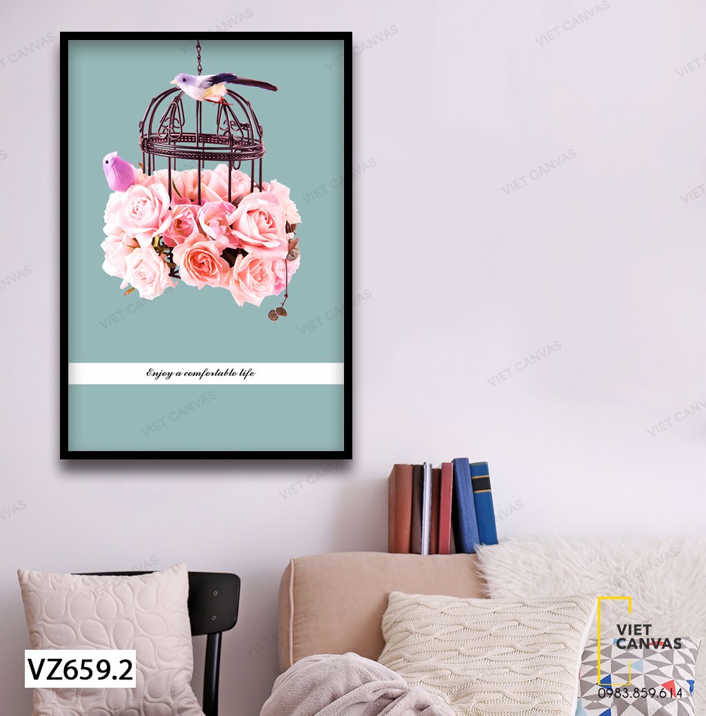 Tranh Lồng Chim Và Hoa Nở - VZ659.2
