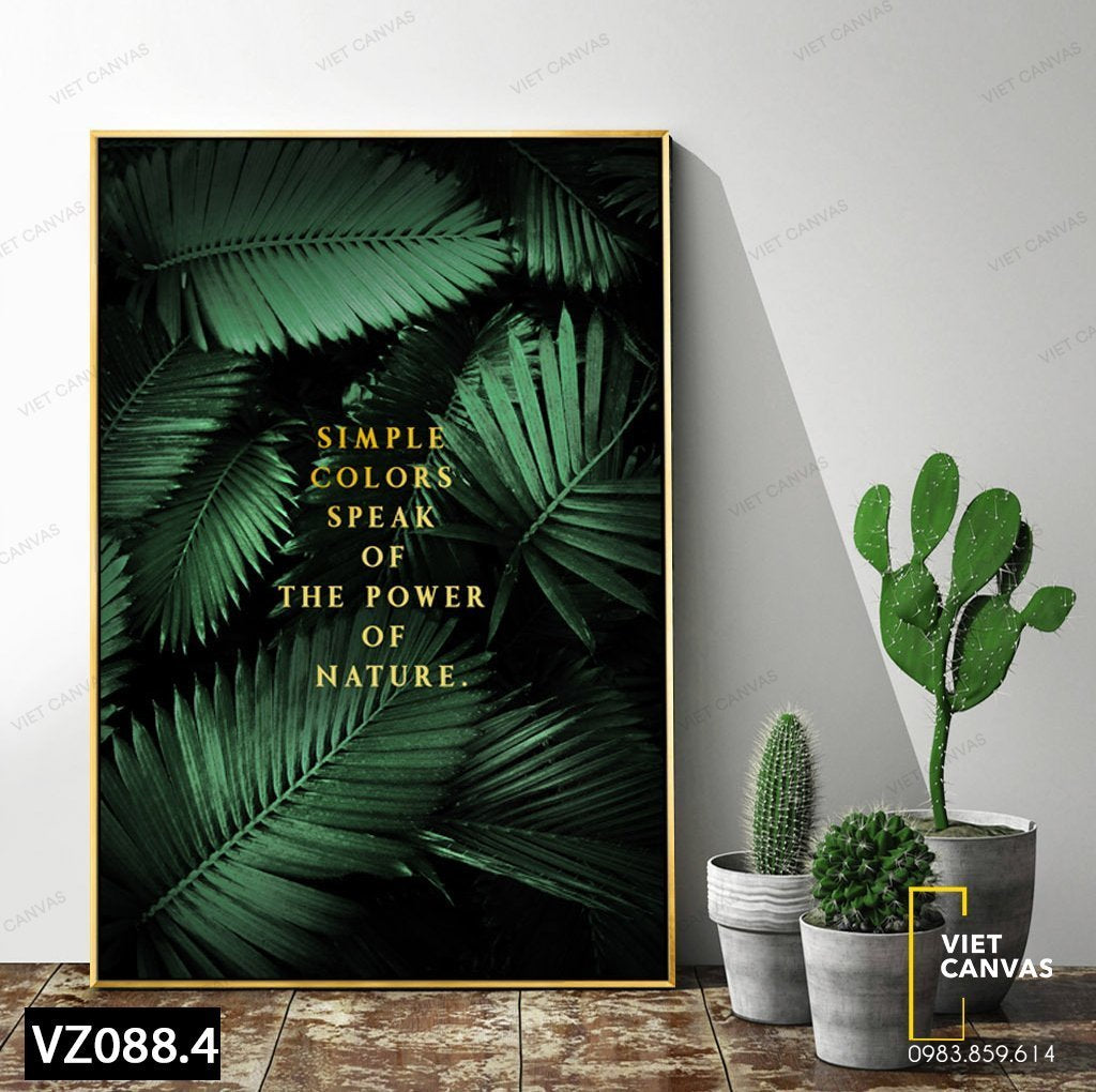 Tranh Lá Cây Và Quotes - VZ088.4