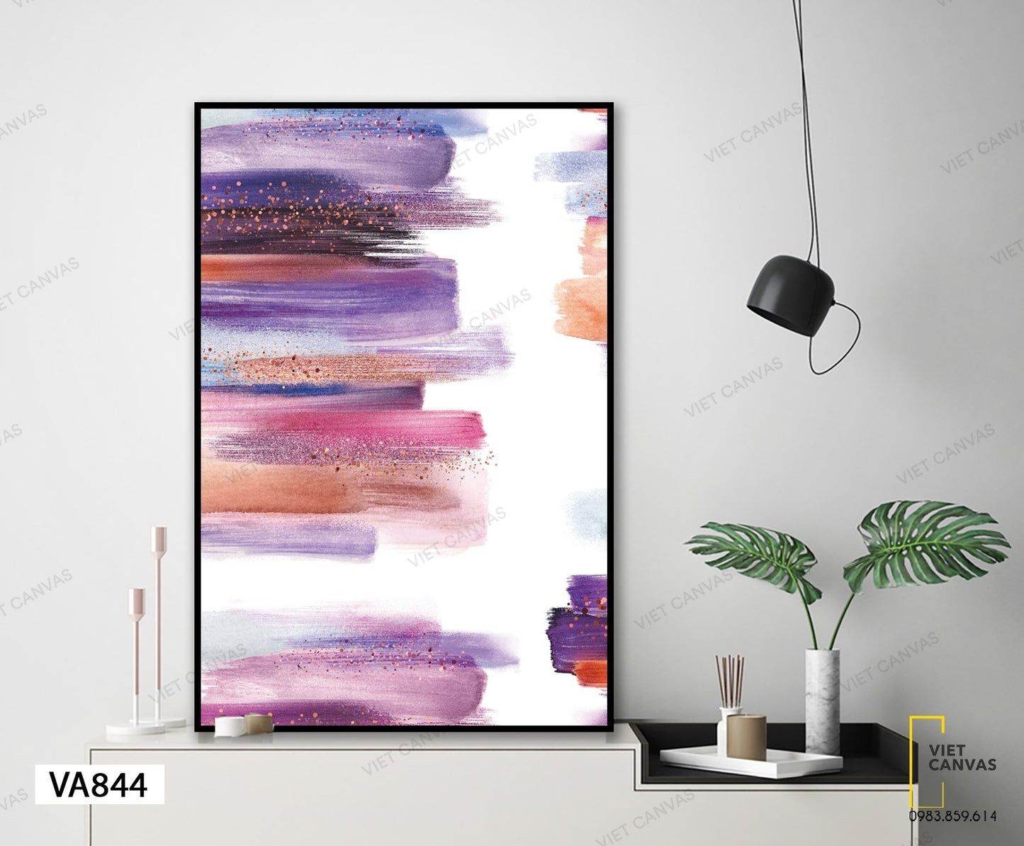 Tranh Trừu Tượng Vệt Tím Hồng - VA844