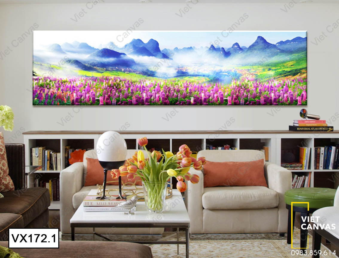 Tranh Vườn Hoa Oải Hương Tím - VX172.1