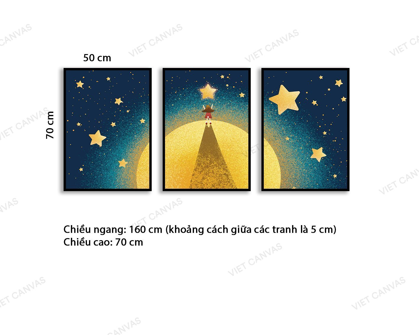 Bộ 3 Tranh Bé Con Vui Đùa Cùng Sao Vàng - VB866