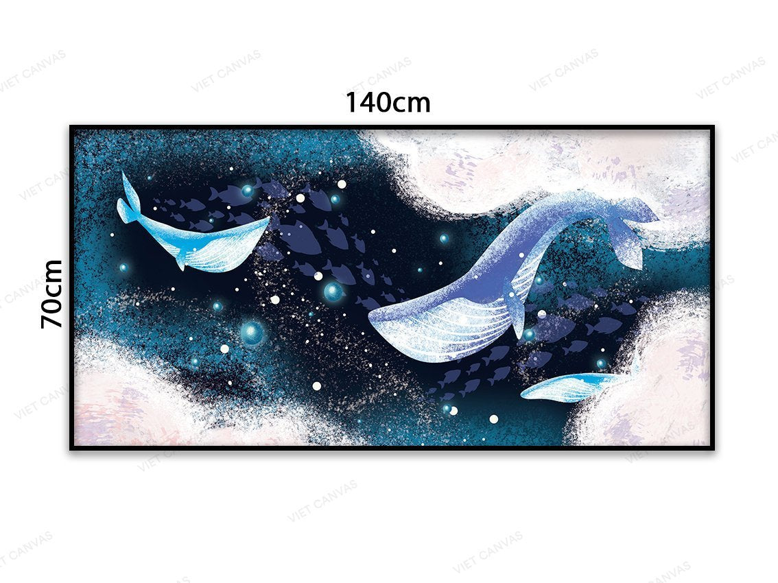 Tranh Thế Giới Cá Voi Xanh Huyền Bí - VB911