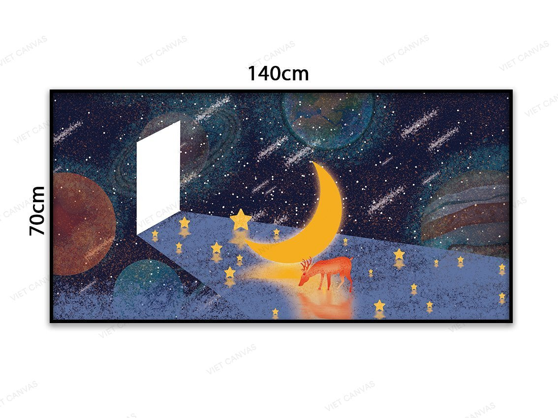 Tranh Nai Vàng Và Ánh Trăng Khuyết Hoạt Hình - VB912