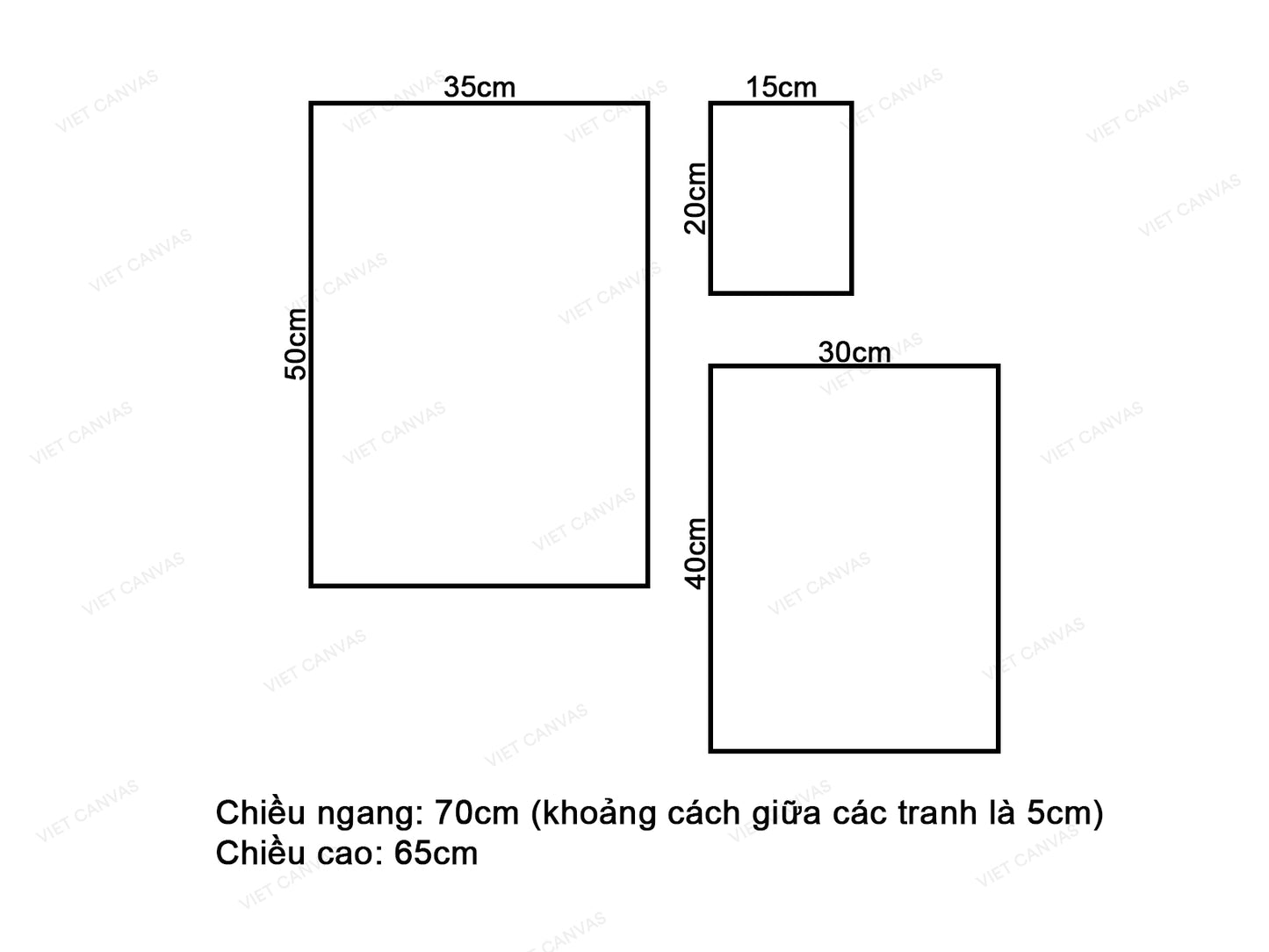 Bộ 3 Tranh Những Cây Cột Giữa Hồ - VV266.2