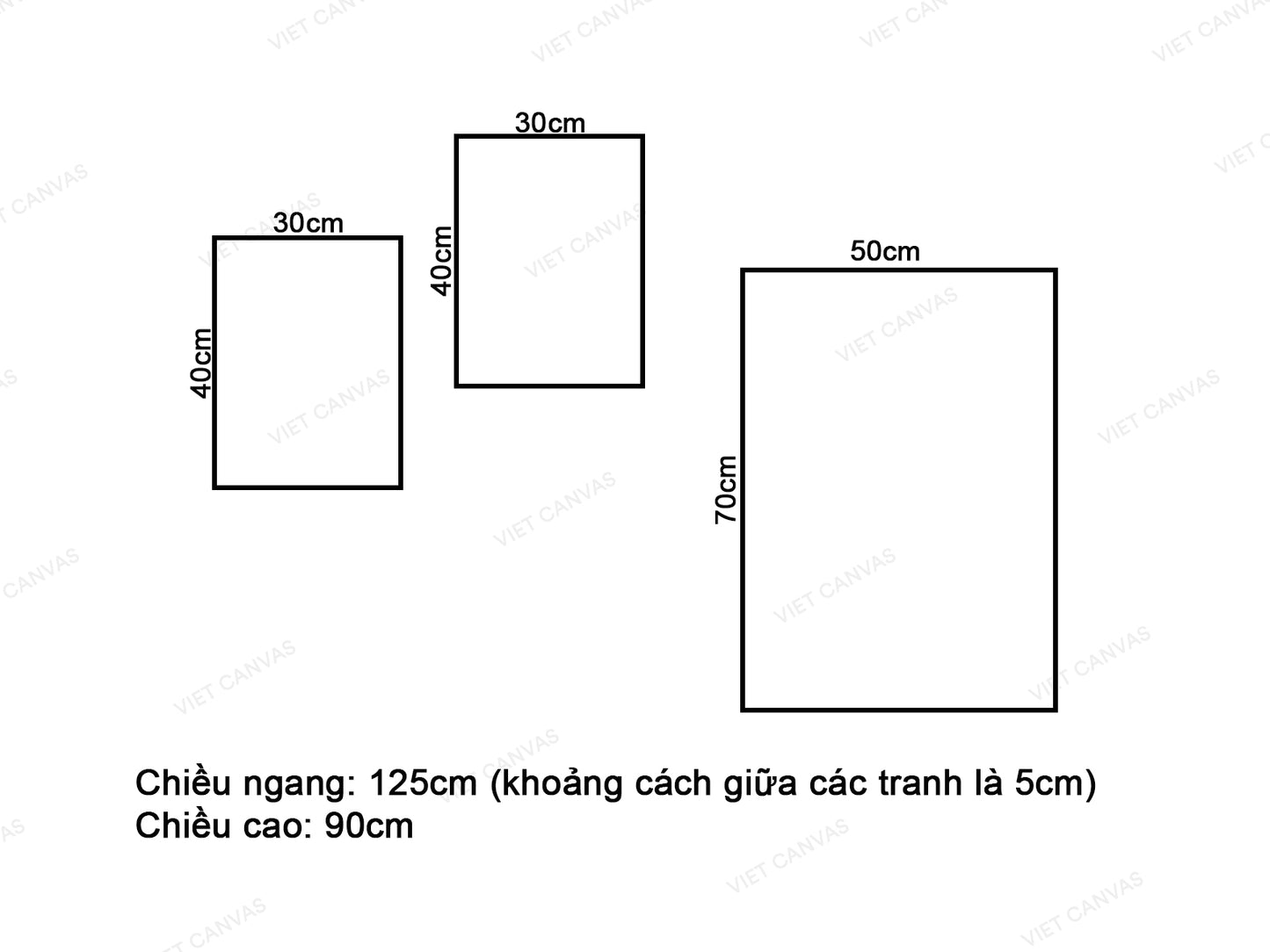 Bộ 3 Tranh Tòa Tháp Và Quốc Kỳ - VV375.2