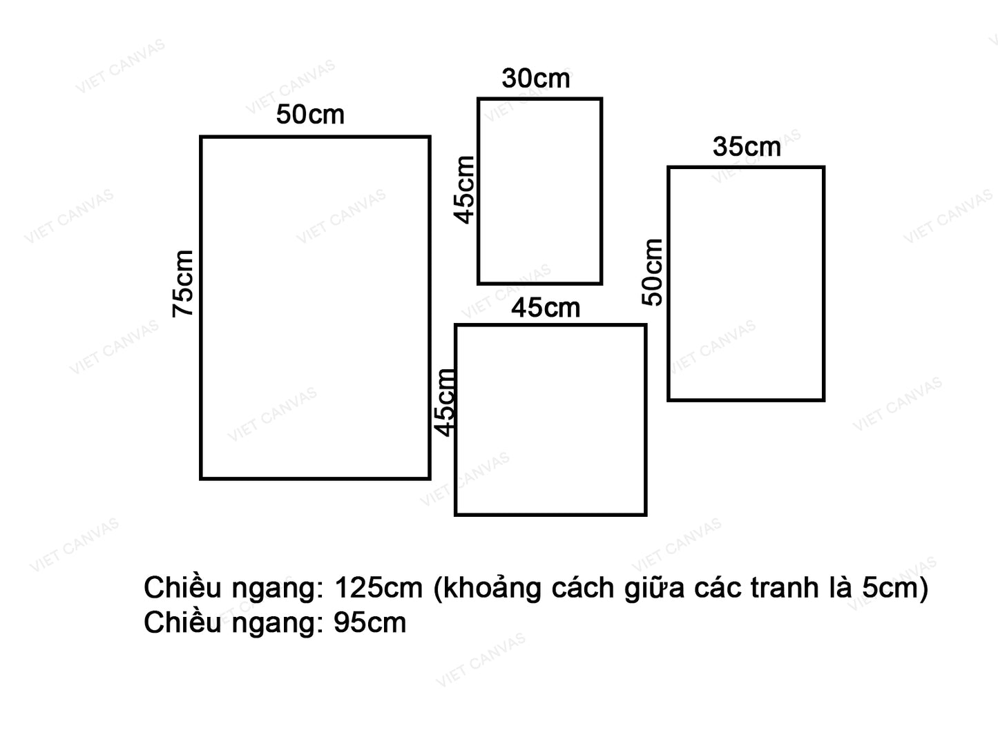Bộ 4 Tranh Trừu Tượng - VW251.1
