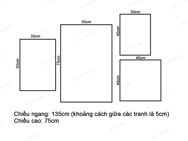 Bộ 4 Tranh Trừu Tượng - VW251.3