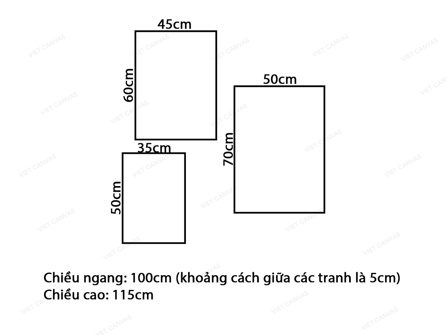 Bộ 3 Tranh Lá Cây Vàng Xanh - VW343.2