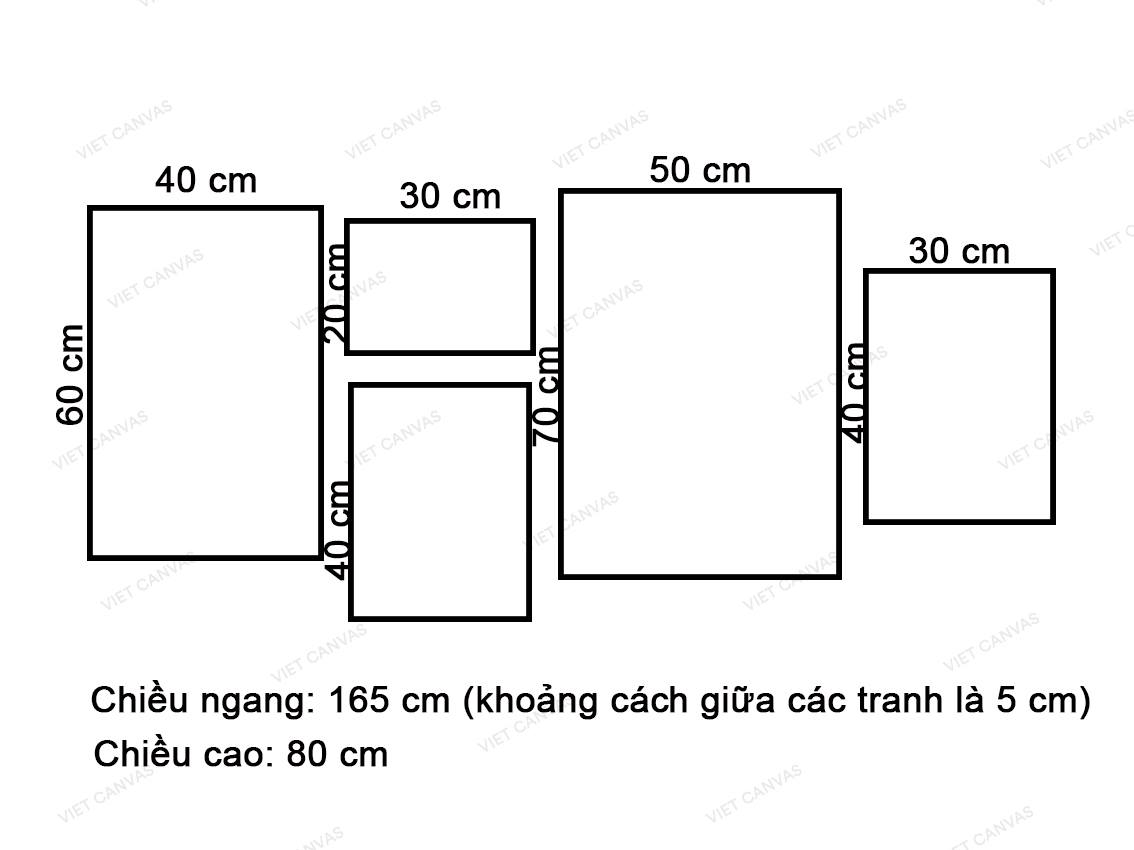 Bộ 5 Tranh Cây Kem, Quả Dứa Và Xương Rồng - VZ058
