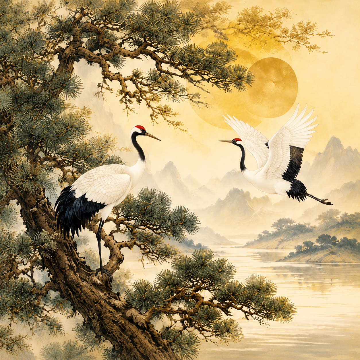 Tranh Tùng Hạc
