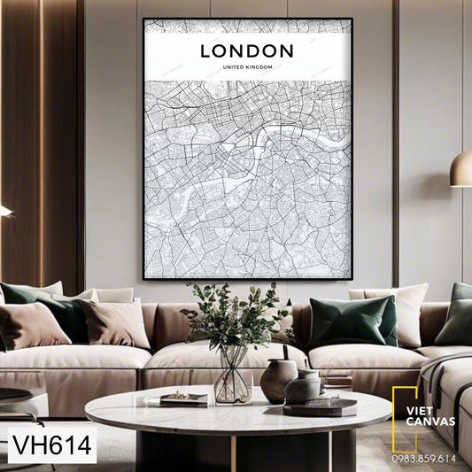 Tranh Bản Đồ London - VH614