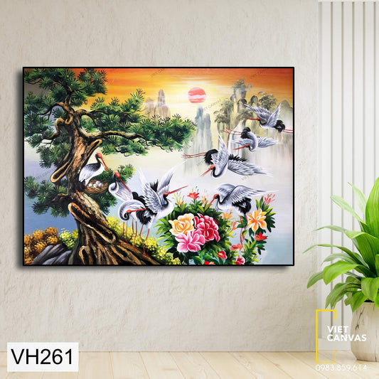 Tranh Đàn Cò Sum Vầy - VH261