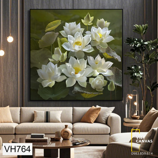 Tranh Những Bông Sen Trắng - VH764