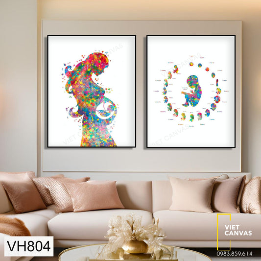 Bộ 2 Tranh Tình Mẫu Tử Thiêng Liêng - VH804