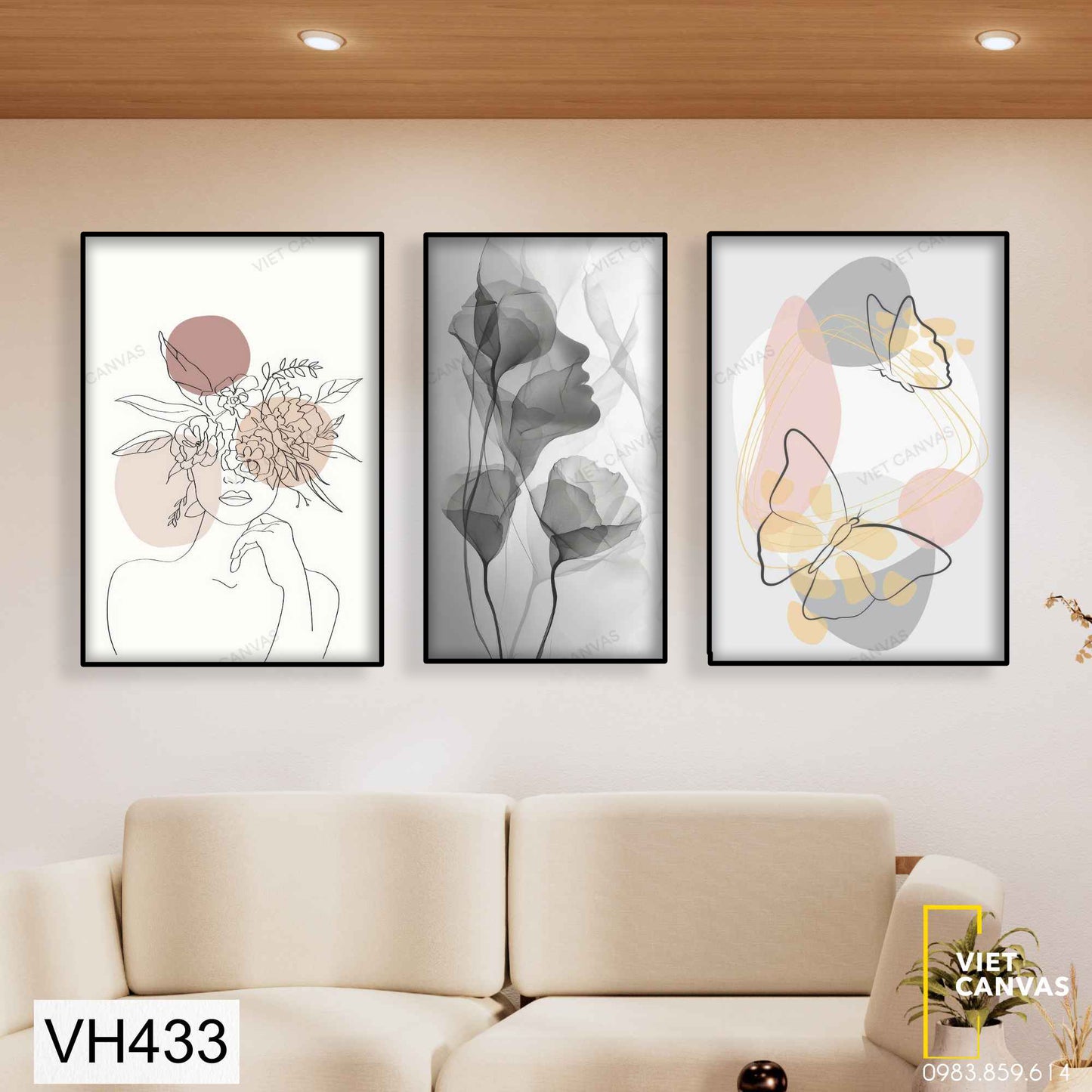 Bộ 3 Tranh Cô Gái Trừu Tượng - VH433