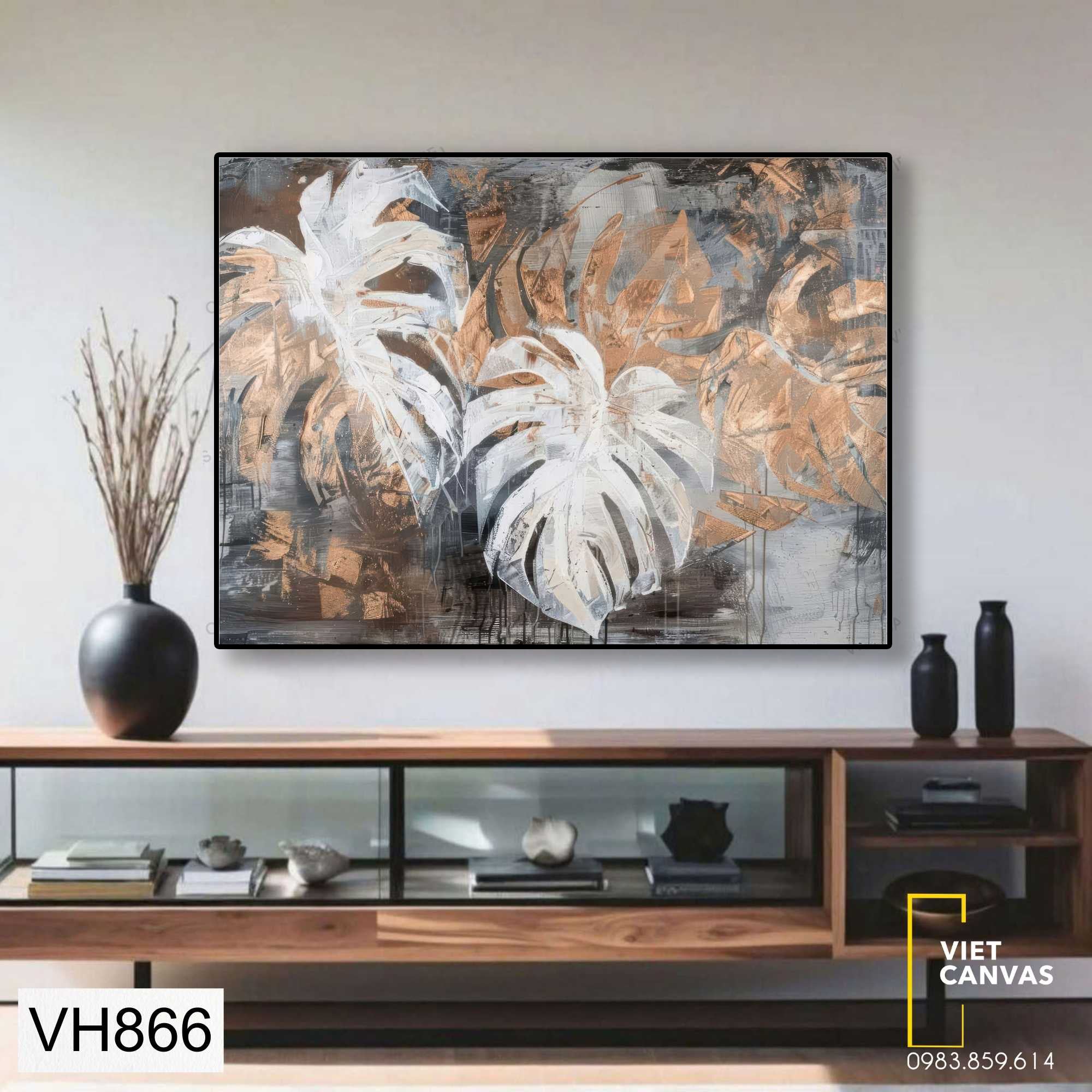 Tranh Sơn Dầu Lá Cây - Vh866 - Viet Canvas