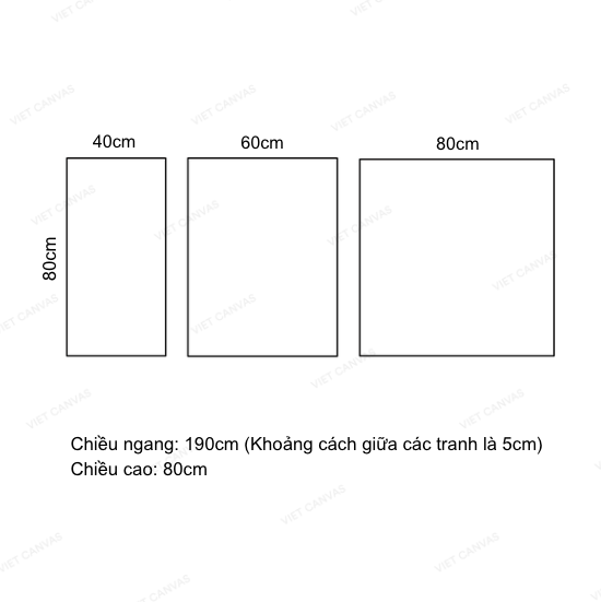 Bộ 3 Tranh Trừu Tượng Bình Hoa Sắc Xanh - VH327