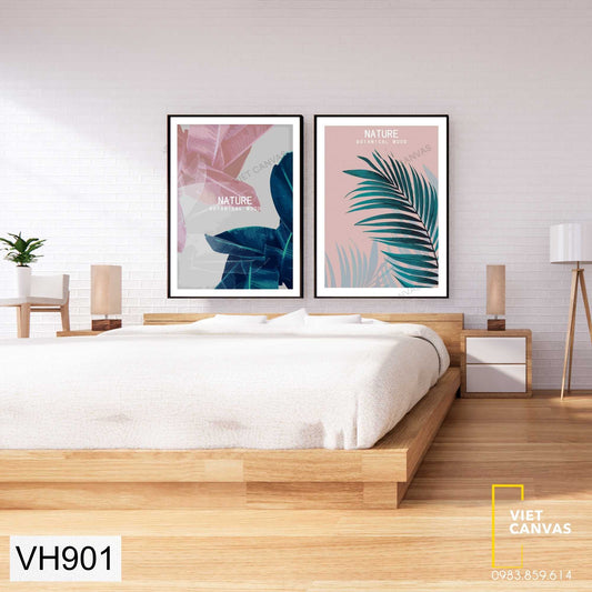Bộ 2 Tranh Trang Trí Lá Cọ - VH901