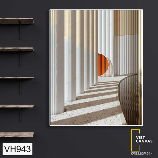 Tranh Trừu Tượng Hành Lang Tông Trắng - VH943