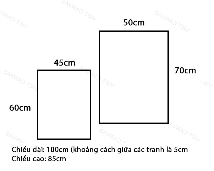 Bộ 2 Tranh Trừu Tượng Hoa Sắc Màu - VE683