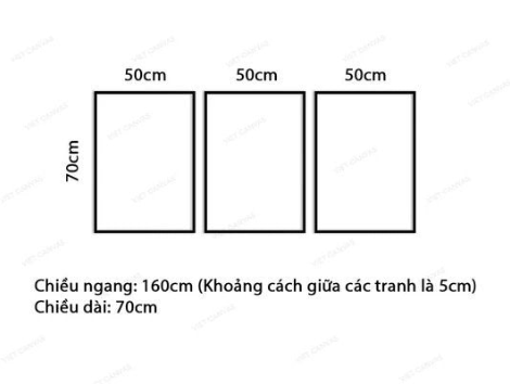 Bộ 3 Tranh Hoa Trừu Tượng Sắc Cam - VH342