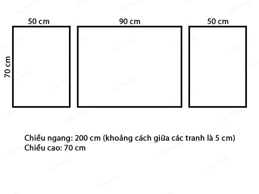 Bộ 3 Tranh Trừu Tượng Sắc Cam - VH319