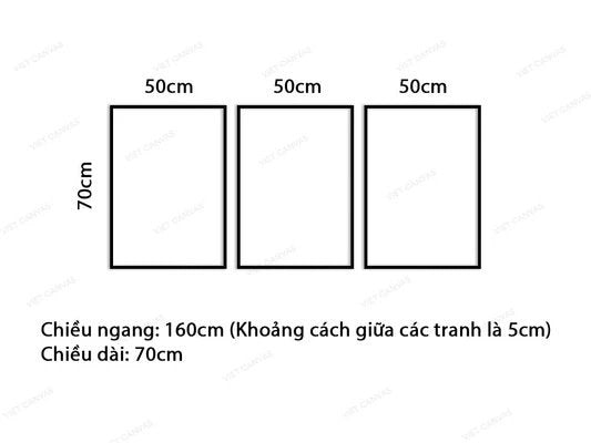 Bộ 3 Tranh Hoa Trắng Hiện Đại - VH047