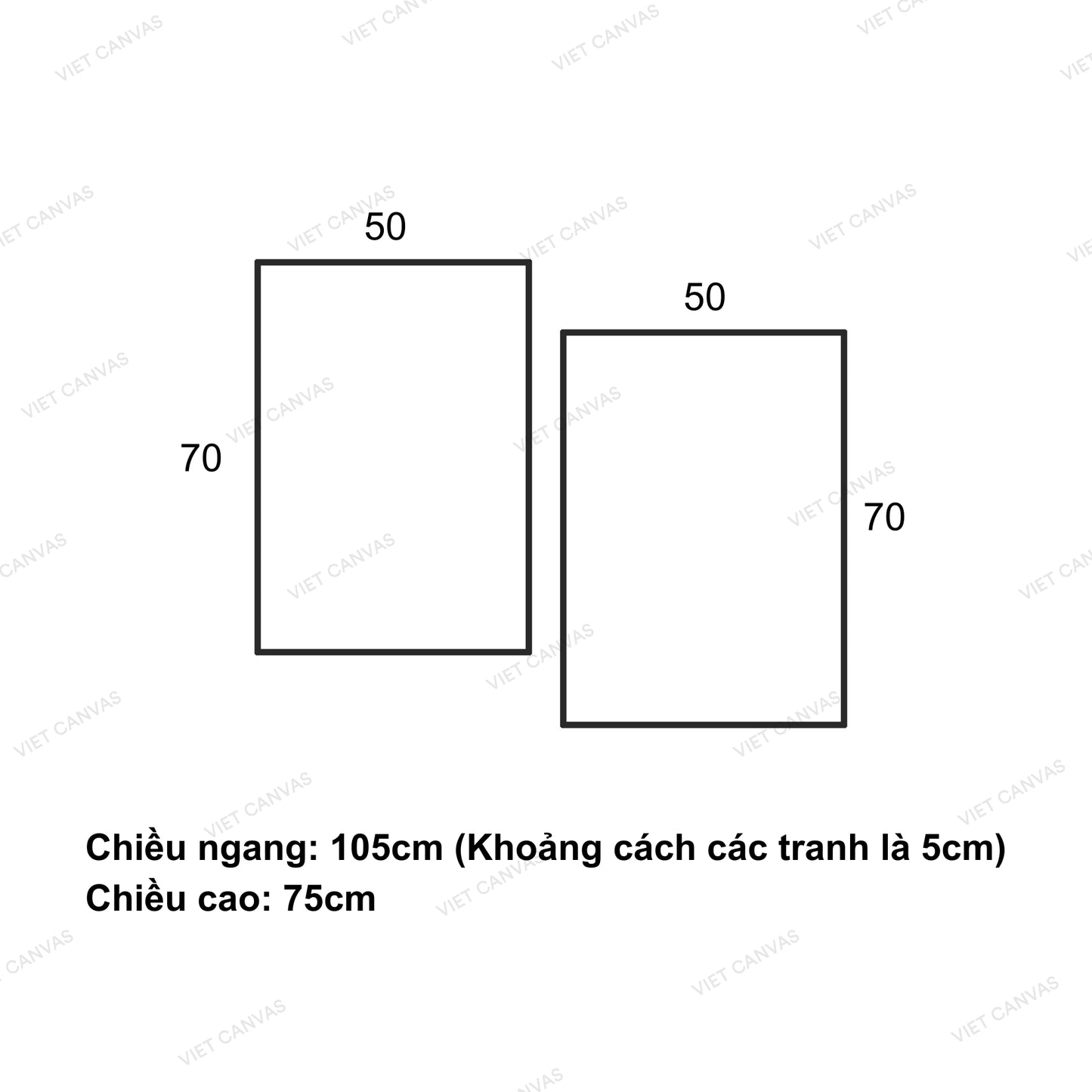 Bộ 2 Tranh Tối Giản Hoa Trắng Đơn - VH721