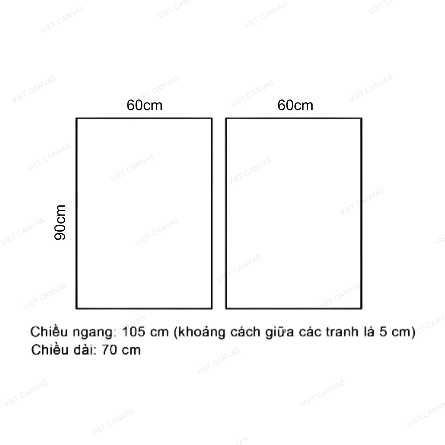 Bộ 2 Tranh Trừu Tường Sắc Xanh Trắng - VH309